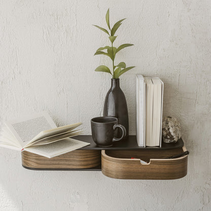 Floating Shelf with Two Drawers, Vanity Desk, 4 Colors-3