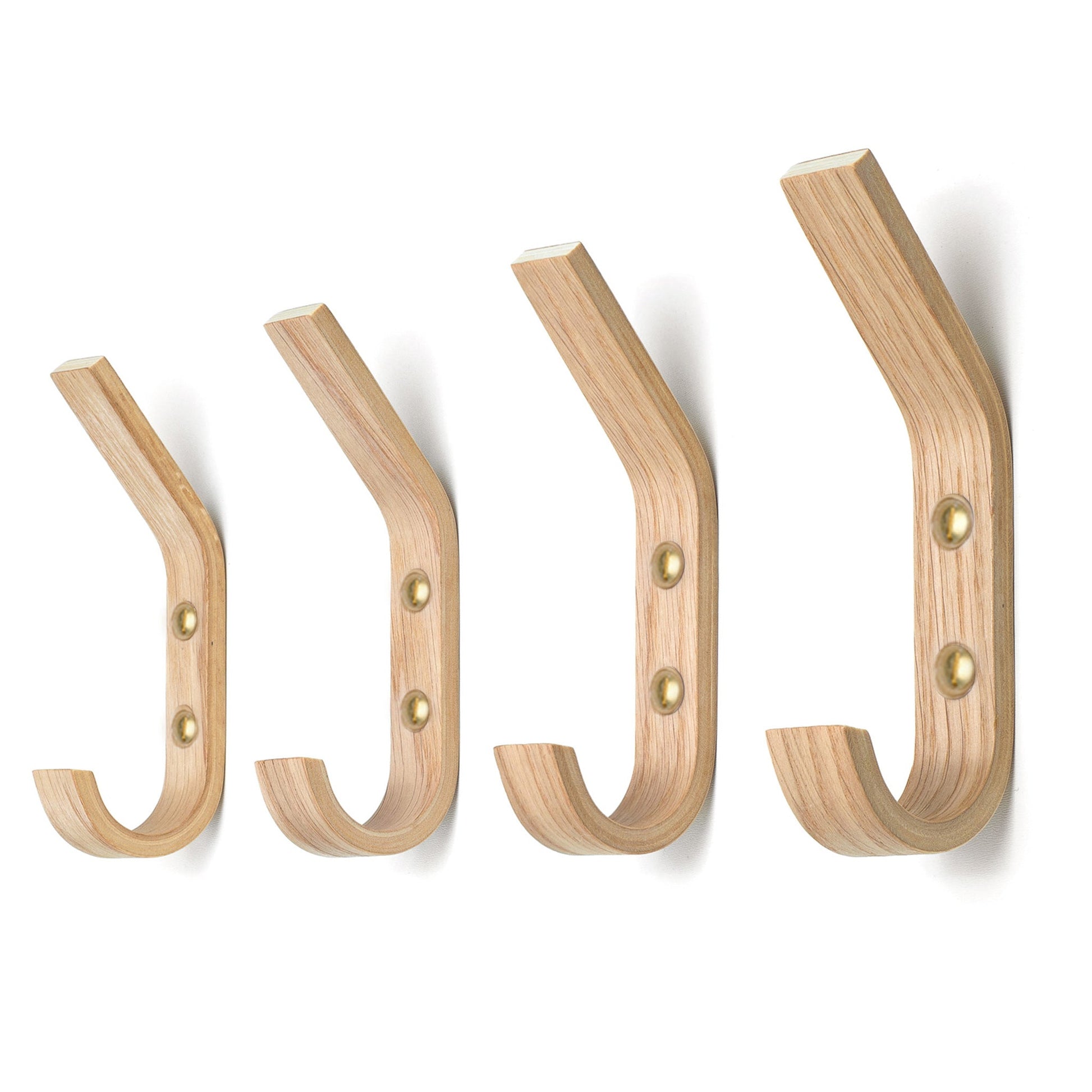 Set of 4 Wooden Wall Hooks, 5 Colors-5