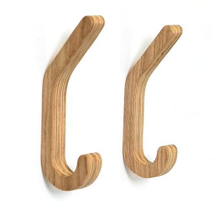 Set of 2 Wooden Wall Hooks for Coats & Storage Organization-1