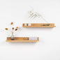 2 Floating Wooden Shelves - Oak Wall Shelf for Home Decor & Storage-5