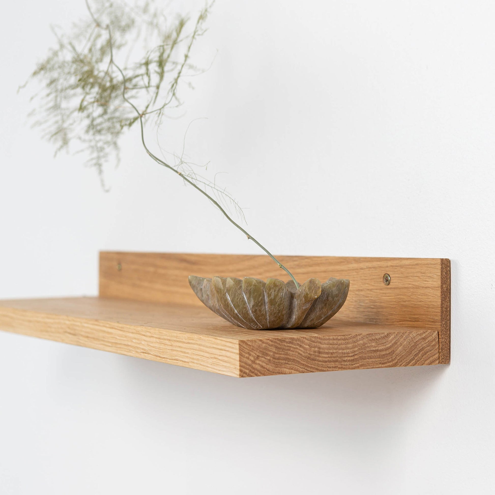 2 Floating Wooden Shelves - Oak Wall Shelf for Home Decor & Storage-2