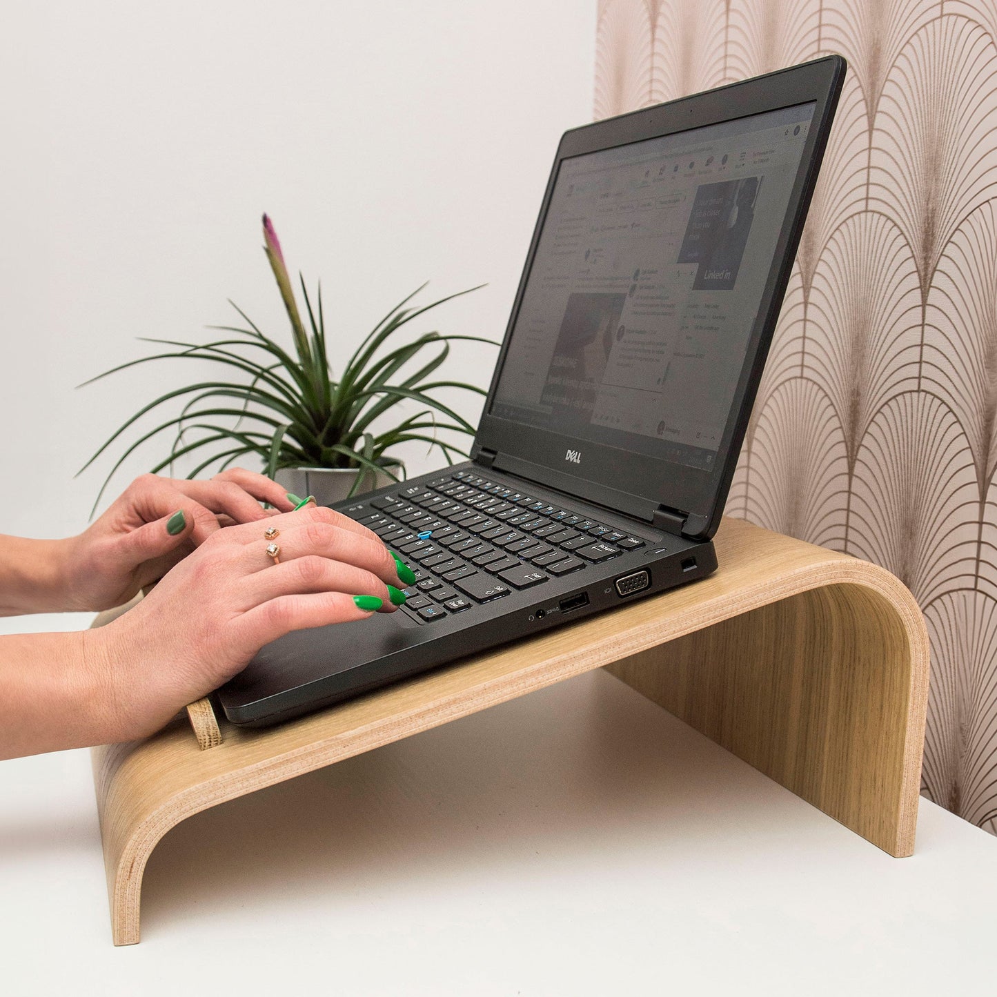 Wooden Laptop Stand with Ventilation-3