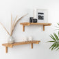 2 Floating Wooden Wall Shelves – Oak Shelves with Holders for Home & Office-5